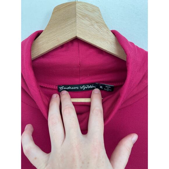 Gudrun Sjoden Lyocell Stretch Jersey Lightweight Colorful Fuchsia Turtleneck XL - Picture 6 of 9